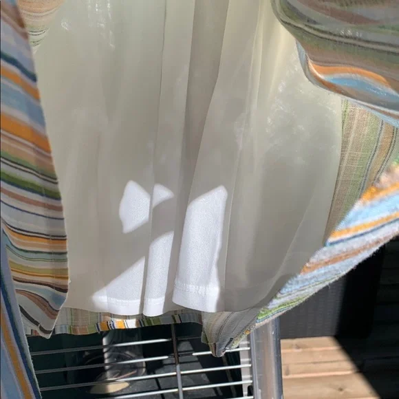 LC Lauren Conrad Yellow and Blue Midi Wrap Skirt - Picture 3 of 7